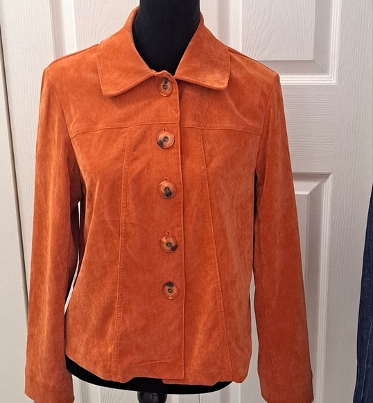 R.Q.T. Rust Corduroy Button Up Jacket    Size S - Picture 1 of 12